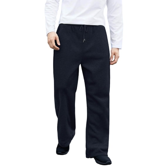 Tauxra Mens Sweatpants with Pockets,Men's Solid Color Sweatpants Drawstring Waist Straight Wide Leg Sports Pocket Pants,Sweatpants for Men