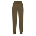 thumbnail image 1 of Tauxra Pants for Women High Waist,Women's Solid Color Cuffed Pocket Drawstring Elastic Waist Breathable Sweatpants,Pants for Women, 1 of 5