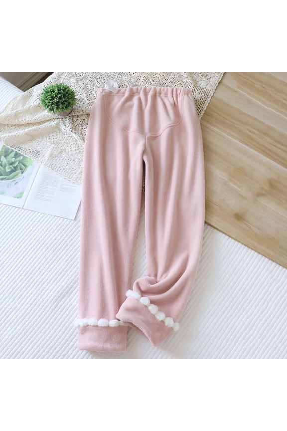 Pants for Women,Women's Sleep Pants,Fall Winter Solid Color Thick Drawstring Long Pants Warm,Womens Winter Coats