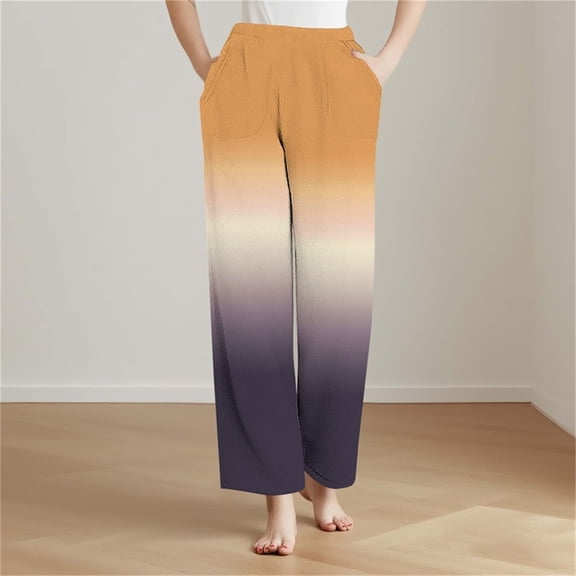 Tauxra Pants for Women,Women's Sleep Pants,Flannel Print Side Pockets Loose Warm Home Pajamas,Pajamas for Women