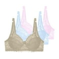 thumbnail image 1 of Tauxra Plus Size Lingerie for Women,Casual Lace Plus Size Bra with Support,3 Pcs Women's Bra, 1 of 4