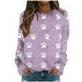 thumbnail image 1 of Tauxra Pullover Sweater for Women, Printed Fleece Off-Shoulder Top with Long Sleeves and Round Neck, Cozy Casual Loungewear, 1 of 5