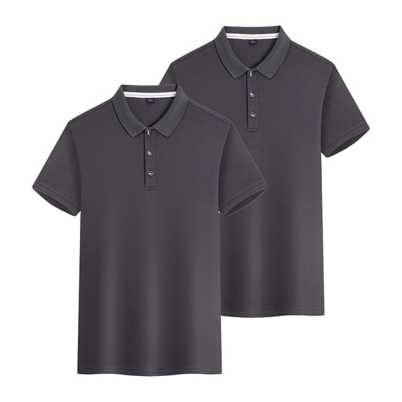 Tauxra Shirt 2-Pack for Women Short Sleeve -Wicking Solid Color Sport Top with Collar for Casual and Athletic Wear
