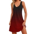 thumbnail image 1 of Tauxra Sleeveless V-Neck Dress for Women, Gradient Print Summer Dress with Pocket, Loose Fit Casual and Party Wear, 1 of 6