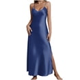 thumbnail image 1 of Tauxra Soft Comfortable V-Neck Sleeveless Nightgown with Slit for Women Summer Sleep Dress, 1 of 8