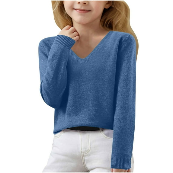 Tauxra Solid Color High Neck Kids Knit Sweater for 6-15 Years,Long Sleeve Pullover for Fall Winter