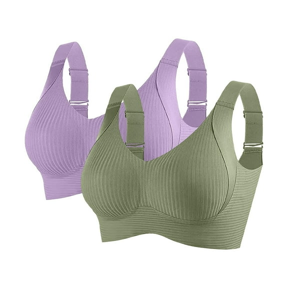 Tauxra Sports Bras for Women,Casual Wireless Everyday Bra with Lightweight Support,2 Pcs Women's Sports Bra