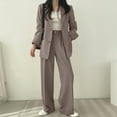 thumbnail image 1 of Tauxra Suit for Women,Sets for Women,Women's Solid Color Elegant Blazer Set,Long Sleeve Lapel Commuting Suit,Suits for Women, 1 of 6