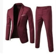 thumbnail image 1 of Tauxra Suits for Men,Suit for Men,Men's Solid Color Wedding Suit Set,Groom Groomsman One Button Blazer and Pants,Mens Suit Jacket, 1 of 2