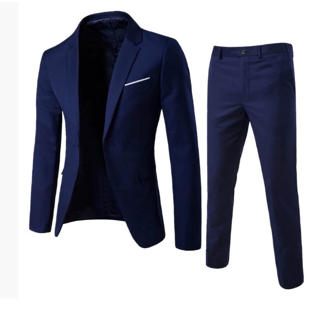 Tauxra Suits for Men,Suit for Men,Men's Solid Color Wedding Suit Set,Groom Groomsman One Button Blazer and Pants,Mens Suit Jacket