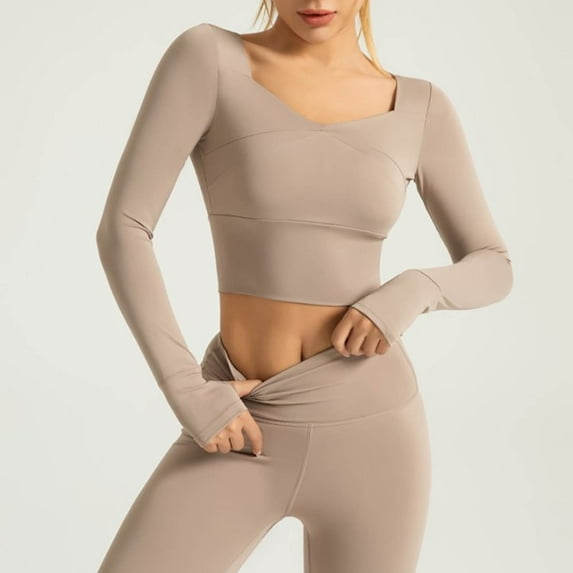 Tauxra Suits for Women, Long Sleeved Sports Fitness Suits Base Layer, Women's Yoga Top