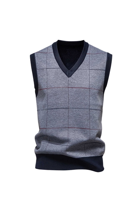 Sweaters for Men,Mens Tank Top,Men's Lined V Neck Knit Vest,Striped Pattern Sleeveless Tank Top British Style Pullover for Winter,Mens Tank Tops