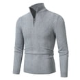 thumbnail image 1 of Tauxra Sweaters for Men,Mens Sweaters Fashion,Solid Color Men's Casual Sweater,Long Sleeve Stand Collar Half Zipper Pullover Knit,Sweater for Men, 1 of 5