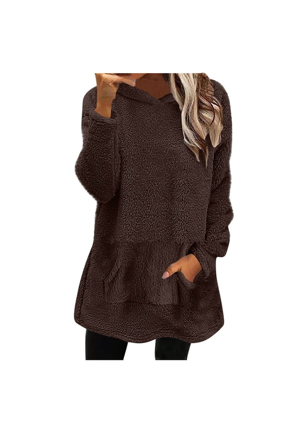 Sweaters for Women,Jackets for Women,Women's Winter Plush Jacket Sweater Solid Color Lightweight Coat with Pockets,Winter Coats for Women
