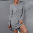 thumbnail image 1 of Tauxra Sweaters for Women,sweater Dress for Women,Women Solid Color Round Neck Long Sleeve Dress,Plush Mini Sweater,Dress for Women, 1 of 8