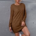 thumbnail image 1 of Tauxra Sweaters for Women,sweater Dress for Women,Women Solid Color Round Neck Long Sleeve Dress,Plush Mini Sweater,Dress for Women, 1 of 8