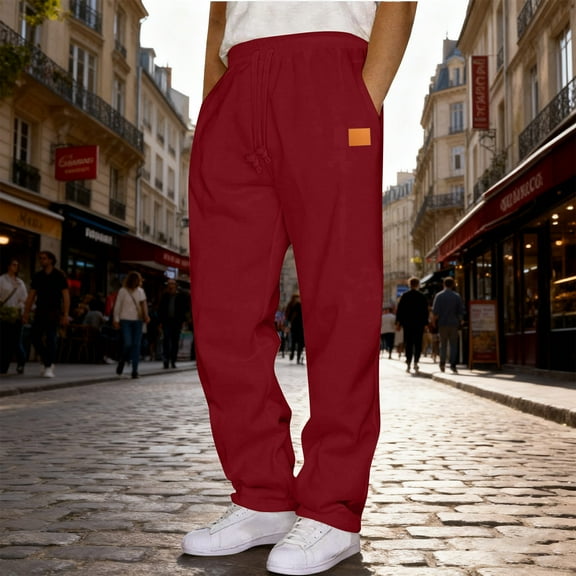 Tauxra Sweatpants for Men,Straight Leg with Label,Men's Casual Sweatpants