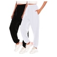 thumbnail image 1 of Tauxra Sweatpants for Women 2-Pack Casual Cuffed Leg Joggers with Pockets for Exercise Lounge and Everyday Wear in Black and Olive Green, 1 of 2