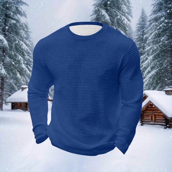 Tauxra T-Shirts for Men,Knit T-Shirt for Men,Long Sleeve Solid Color Sports Fitness Home Wear Top,Pajamas for Men,Shirts for Men Fashion