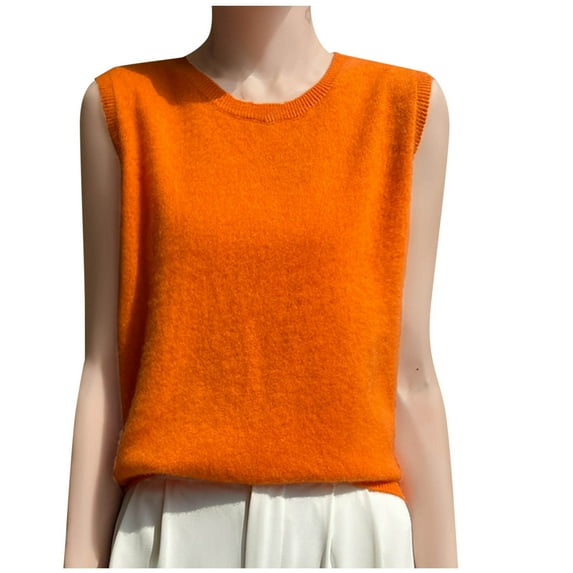 Tauxra Tank Top for Women, Casual Solid Color Sleeveless V-Neck Loose Fit Summer Blouse, Soft Knit Fabric for Daily Wear