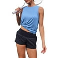 thumbnail image 1 of Tauxra Tank Tops for Women Fashion Womens Round Neck Sleeveless Blouse Tops Casual Solid Color Elegant Loose Athletic Running Shirts for Ladies, 1 of 7