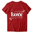 thumbnail image 1 of Tauxra Valentine's Day T-Shirt for Women, Loose Fit Casual Short Sleeve Top with Heart Print, Round Neck Cotton Tee for Gifts or Date Night, 1 of 8