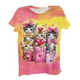 thumbnail image 1 of Tauxra Valentine's Day Top for Women Heart Print Short Sleeve Round Neck Blouse in Polyester for Casual Wear and Dating, 1 of 6