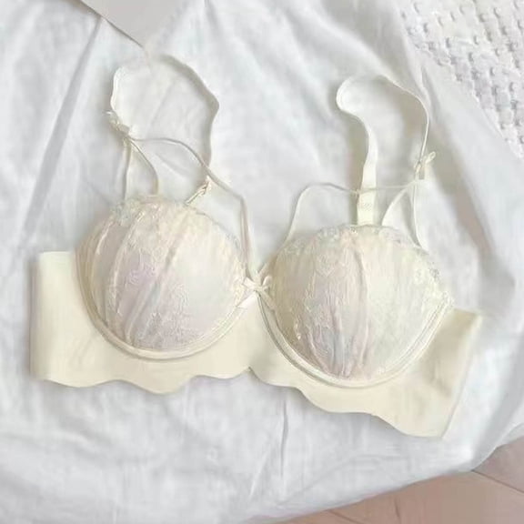 Tauxra Women Bra,Casual Embroidery Thin Breathable Back Closure with Wireless for Small Cups