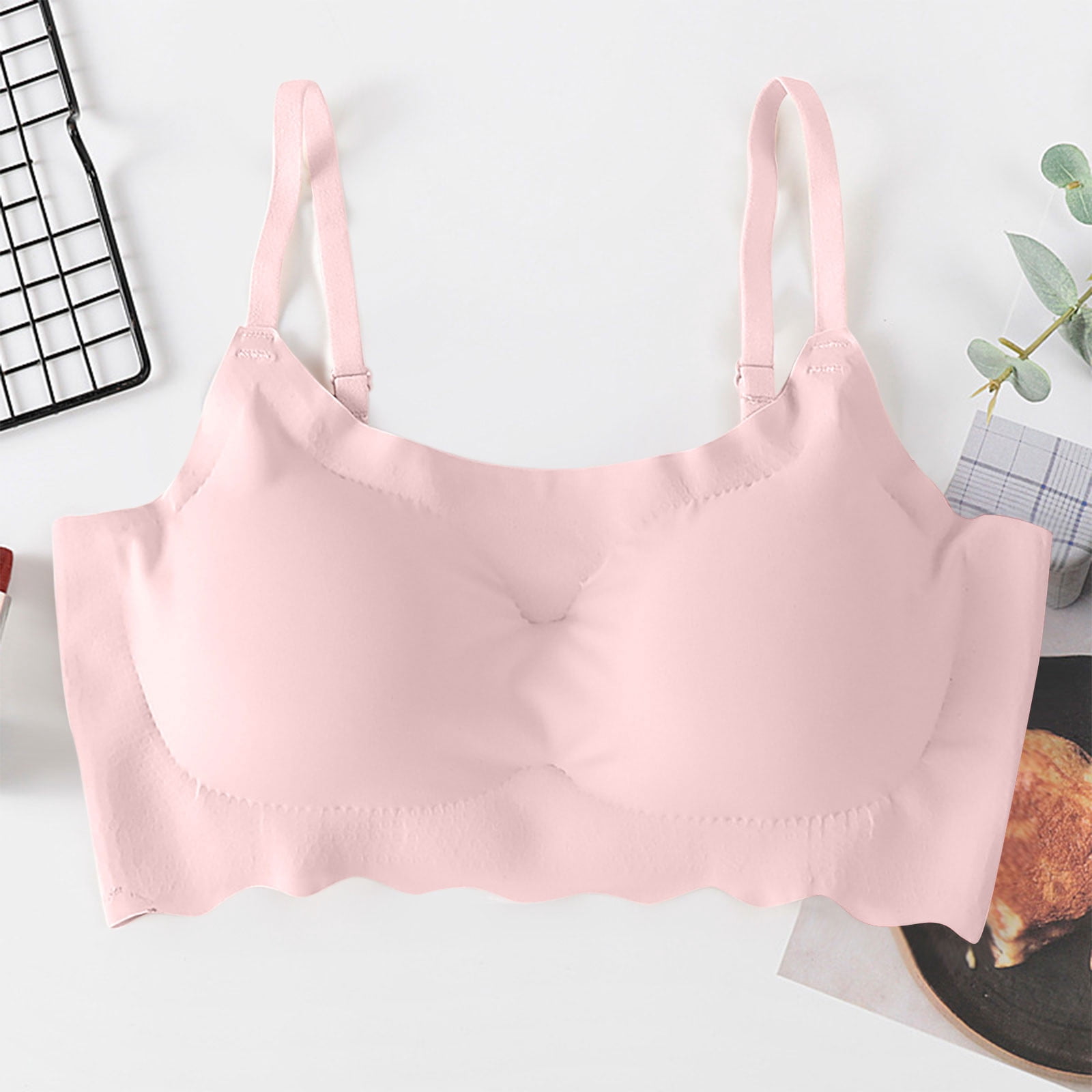 Solid Color Bra Tauxra Women Solid Color Bra,Casual Wireless with Lift Soft and Side ...