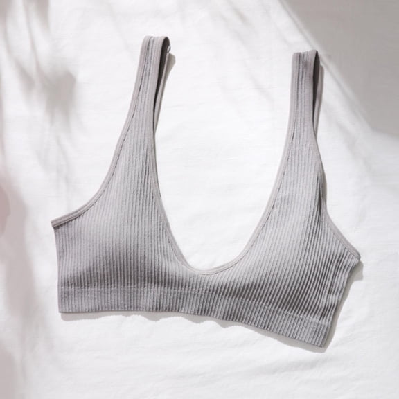 Tauxra Women's Bra Casual Solid Color V Neck Bra with Lightweight,Bras for Women