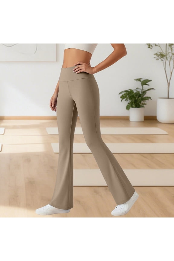 Women's Flared Leggings for Workout and Yoga, High Waist Fitness Pants with Soft Stretch Material,Ed for Running, Gym Sessions, and Casual Wear, Featuring A Flattering and Secure