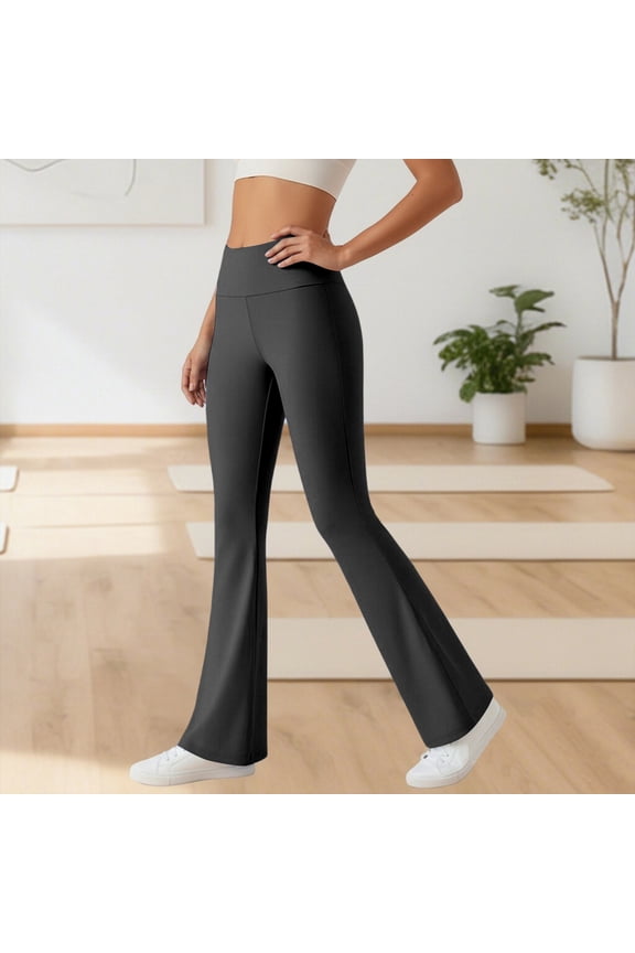 Women's Flared Leggings for Workout and Yoga, High Waist Fitness Pants with Soft Stretch Material,Ed for Running, Gym Sessions, and Casual Wear, Featuring A Flattering and Secure