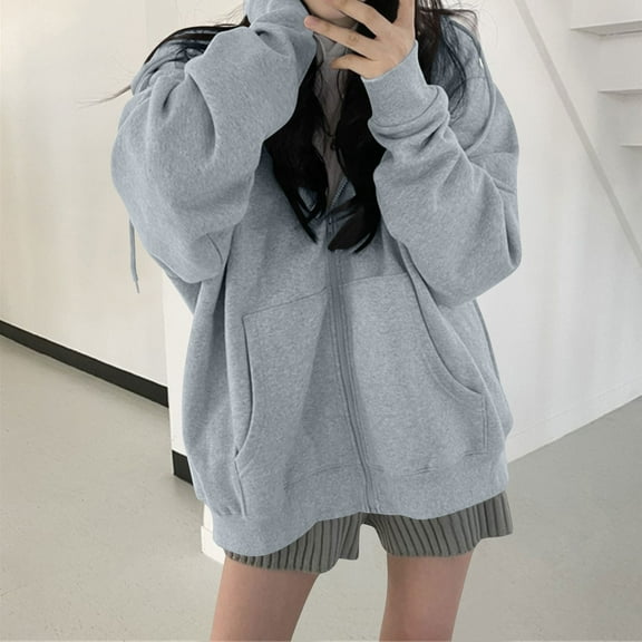 Tauxra Women's Long Sleeve Hooded Casual Trench Coat with Pocket