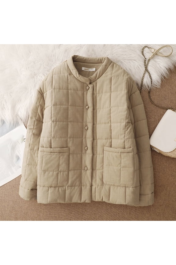 Women's Padded Jacket,Short Diamond Quilted