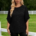 thumbnail image 1 of Tauxra Women's Sparkly Party Top, Loose Fit Long Sleeve Elegant Blouse for Women, Comfortable Casual Wear for Daily and Party, 1 of 7