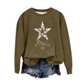 thumbnail image 1 of Tauxra Women's Sweatshirt,Long Sleeve Round Neck Off Shoulder Top, 1 of 2