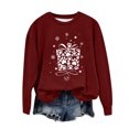 thumbnail image 1 of Tauxra Women's Sweatshirt,Long Sleeve Round Neck Off Shoulder Top, 1 of 2