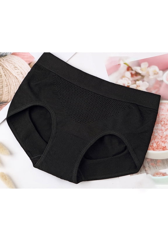 Women's Thermal Underwear, Mid Waist Support Briefs with Honeycomb Structure