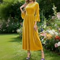 thumbnail image 1 of Tauxra Women's Velvet Dress, A-Line Office Dress with Zipper for Various, Soft Stretch Knit Dress in Solid Colors for Work and Daily Wear, 1 of 6