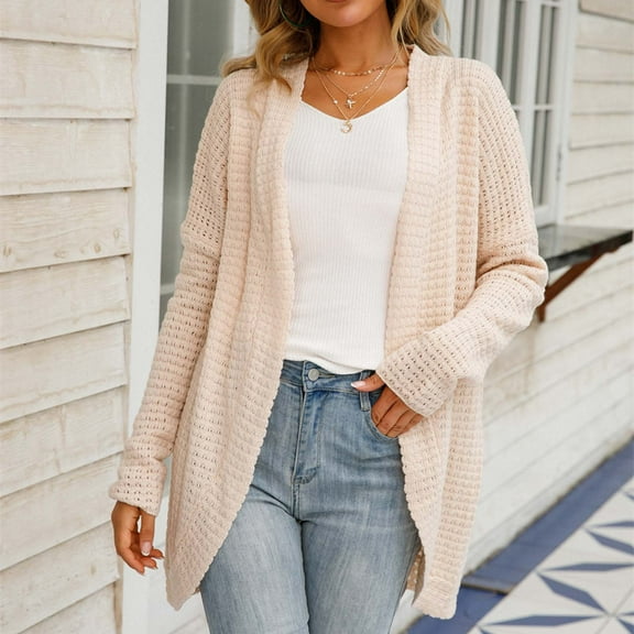 Tauxra Womens Cardigan Sweaters,Jackets for Women Casual,Women's Knit Cardigan, Solid Color V Neck Long Sleeve,Long Cardigan Sweaters for Women