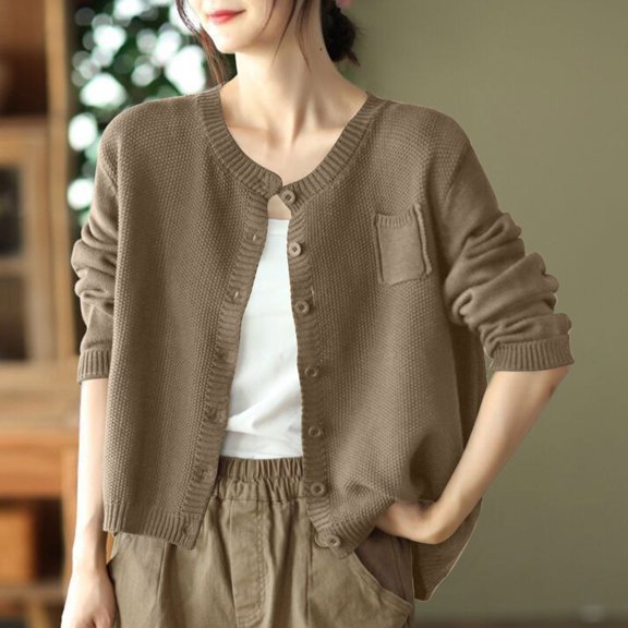 Tauxra Womens Cardigan Sweaters,Women's Cardigan Sweaters,Women's V Neck Long Sleeve Knit Cardigan,Fall Winter Outerwear,Long Cardigan Sweaters for Women