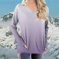 thumbnail image 1 of Tauxra Womens Casual Tops,Gradient Printed V-Neck T-Shirt for Women,Long Sleeve Raglan Sleeve Casual Loose Top,T-Shirts for Women,Womens Fashion Tops, 1 of 5