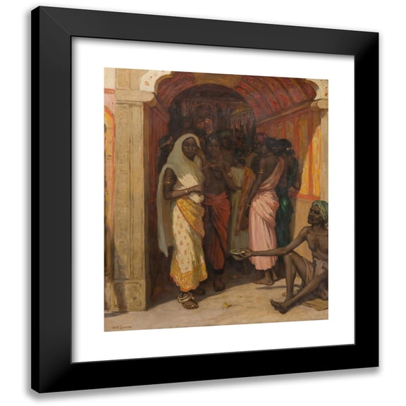 Tavík František Šimon 20x23 Black Modern Framed Museum Art Print Titled - In Front of a Church