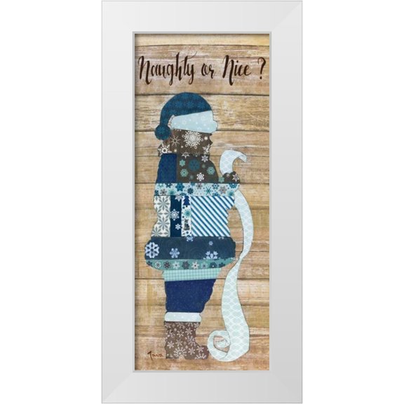 Tava, Janet 8x14 White Modern Wood Framed Museum Art Print Titled - Naughty or Nice