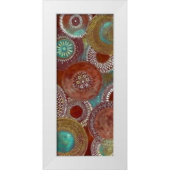 Tava Studios 10x18 White Modern Wood Framed Museum Art Print Titled - Batik I