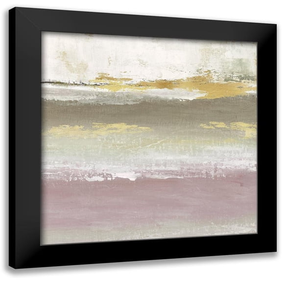 Tava Studios 12x12 Black Modern Framed Museum Art Print Titled - Blush Solace