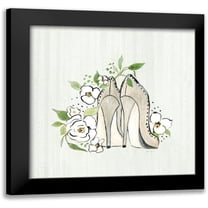 Tava Studios 12x12 Black Modern Framed Museum Art Print Titled - Fashion Floral Heels I