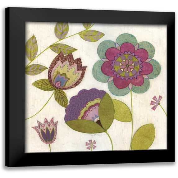 Tava Studios 12x12 Black Modern Framed Museum Art Print Titled - Posie II