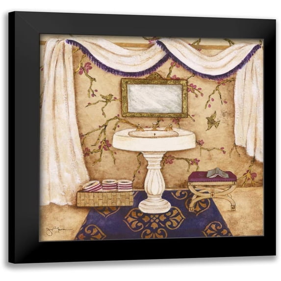 Tava Studios 12x12 Black Modern Framed Museum Art Print Titled - Purple Sink Passion I