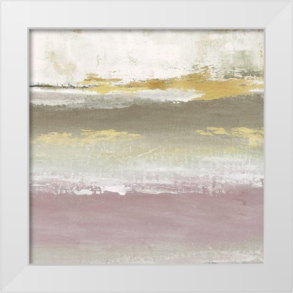 Tava Studios 12x12 White Modern Wood Framed Museum Art Print Titled - Blush Solace